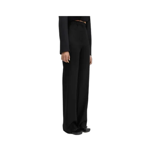 Belt-Loop Wool Casual Pants