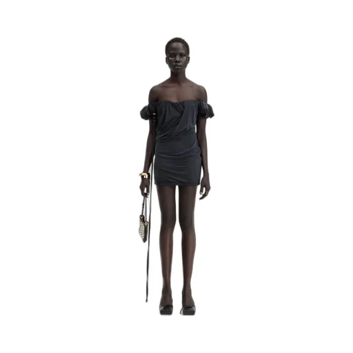 Asymmetric Draped Mini Dress