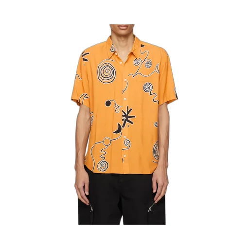 Arty Spiral Print Short-Sleeve Shirt