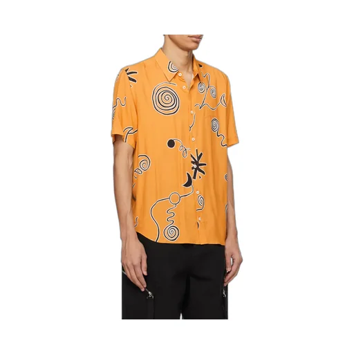 Arty Spiral Print Short-Sleeve Shirt