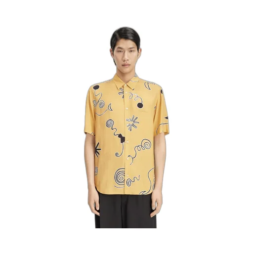 Arty Spiral Print Short-Sleeve Shirt