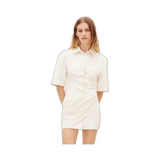 Camisa Draped Mini Shirt Dress
