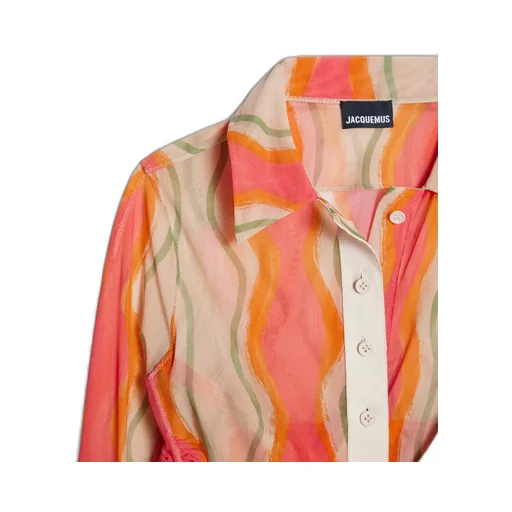 Printed Mesh Long Sleeve Shirt