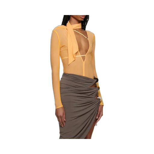Le Body Abanaba Asymmetric Strappy Bodysuit