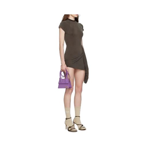 Draped Short-Sleeve Dress