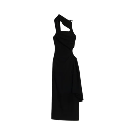Draped Asymmetric Dress