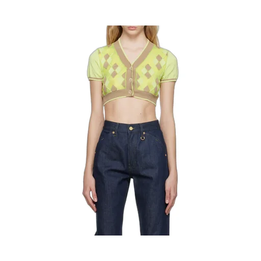 Argyle-Check Pattern Cropped Top