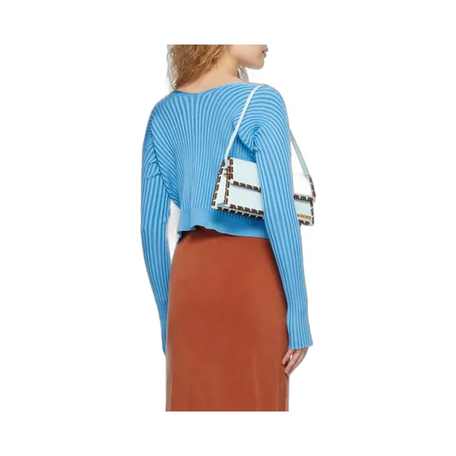 Logo-Plaque Ribbed-Knit Cardigan