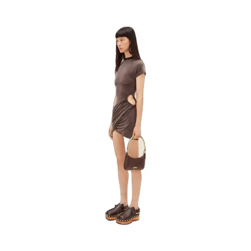 Draped Short-Sleeve Dress
