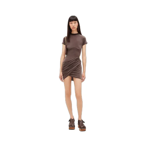 Draped Short-Sleeve Dress