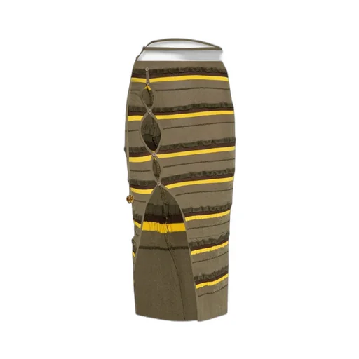 Asymmetric Striped Skirt