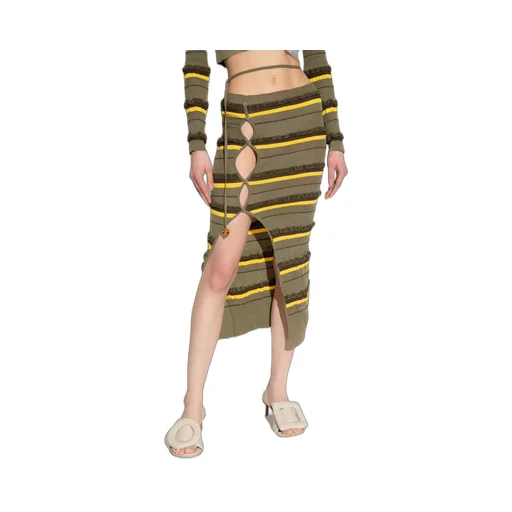 Asymmetric Striped Skirt