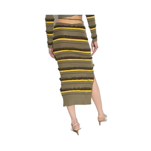 Asymmetric Striped Skirt