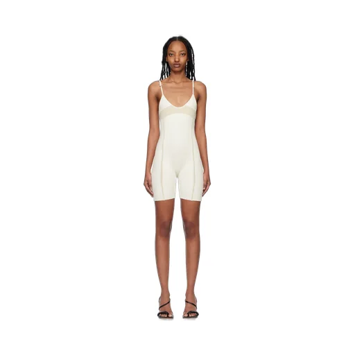 Rib-Knit Panelled Playsuit