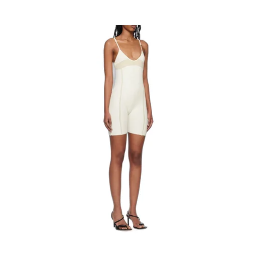 Rib-Knit Panelled Playsuit