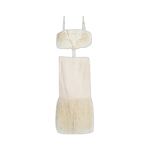 La Robe Raphia Cut-Out Open Back Midi Dress