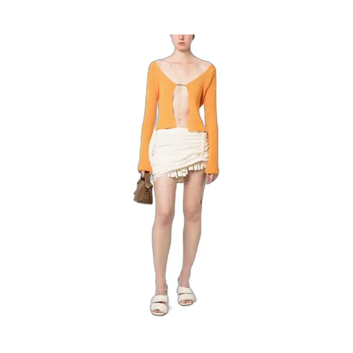 Logo-Plaque Ribbed-Knit Cardigan