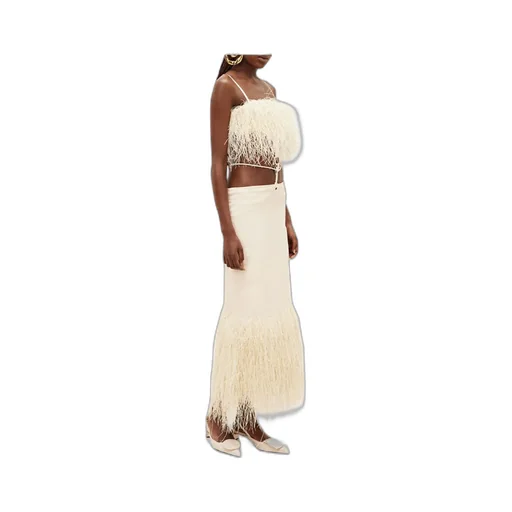 La Robe Raphia Cut-Out Open Back Midi Dress