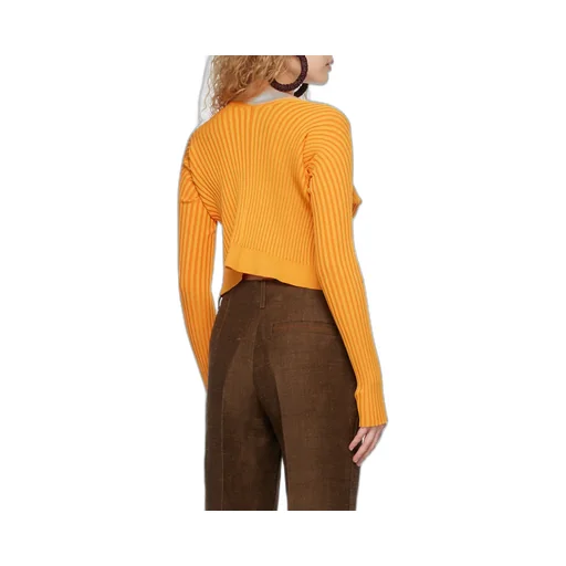 Logo-Plaque Ribbed-Knit Cardigan