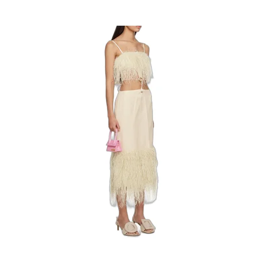 La Robe Raphia Cut-Out Open Back Midi Dress