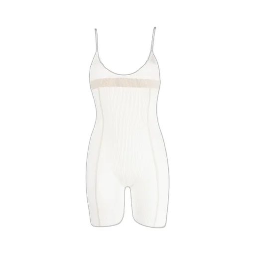 Rib-Knit Panelled Playsuit