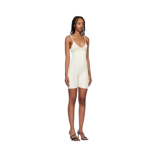 Rib-Knit Panelled Playsuit