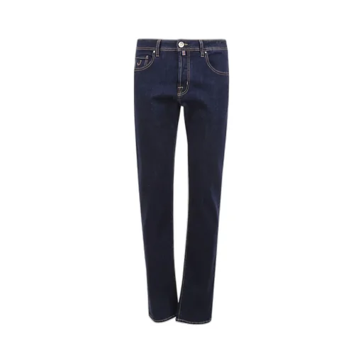 Button Zipper Denim Trousers