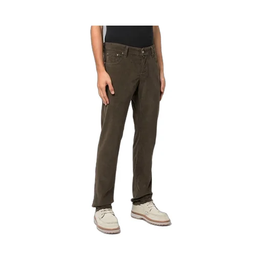 Logo Patch Low-Rise Corduroy Trousers