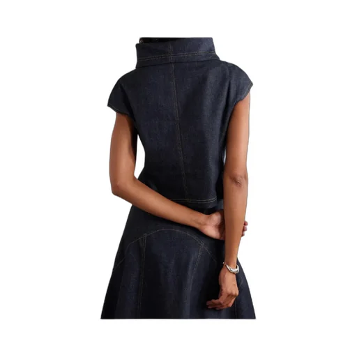 High Collar Denim Vest