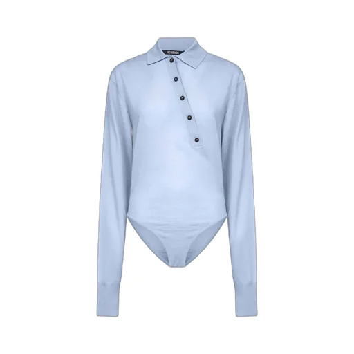 Collared Long-Sleeve Knit Bodysuit