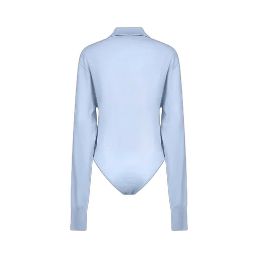 Collared Long-Sleeve Knit Bodysuit