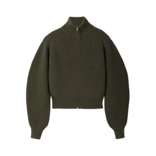 Zip-Up Knitted Cardigan