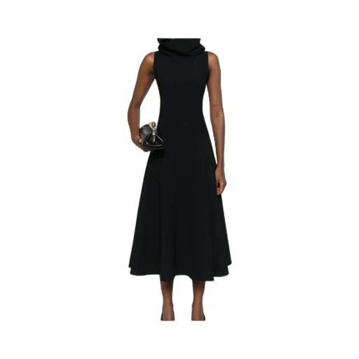 Cowl-Neck Sleeveless Midi Dress