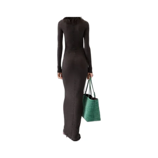 Collared Long-Sleeve Knit Dress