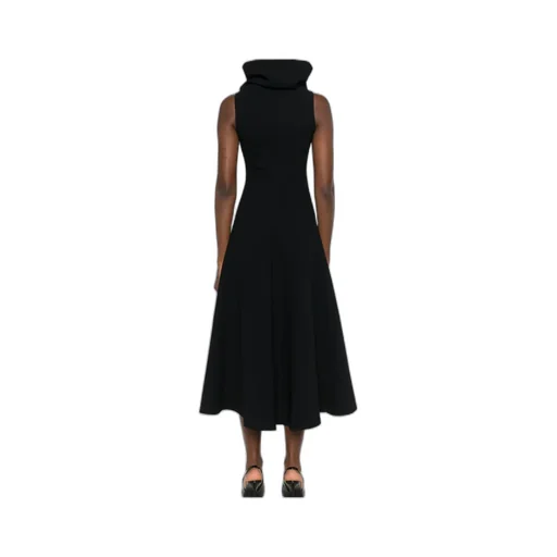 Cowl-Neck Sleeveless Midi Dress