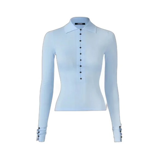 Collared Long-Sleeve Knit Top