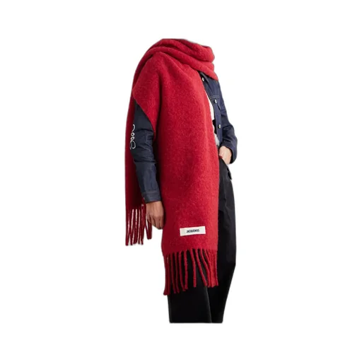 Logo Patch Fringed Scarf