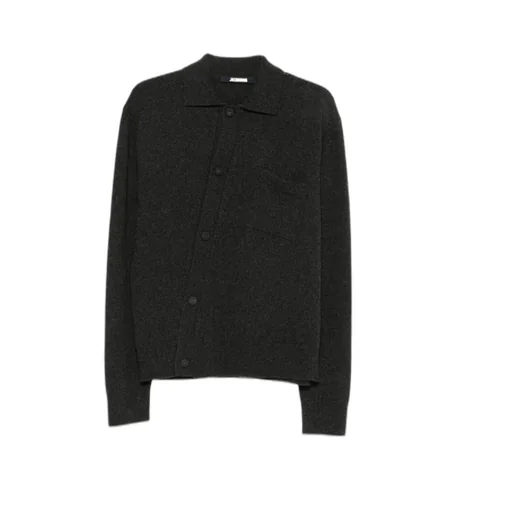 Collared Asymmetric Button-Up Jacket