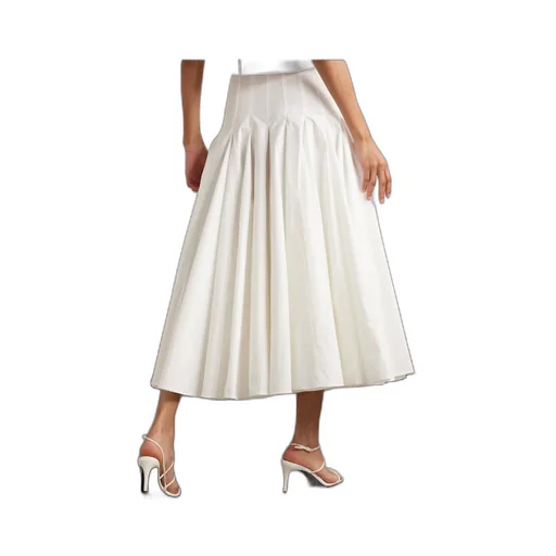 High Waisted Pleated Midi Skirt