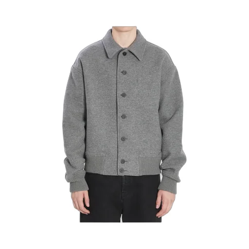 Logo Embroidered Ribbed Hem Jacket
