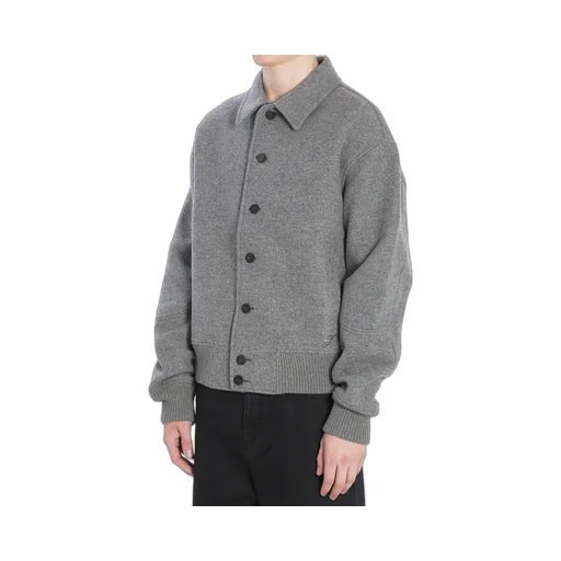 Logo Embroidered Ribbed Hem Jacket