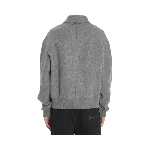 Logo Embroidered Ribbed Hem Jacket