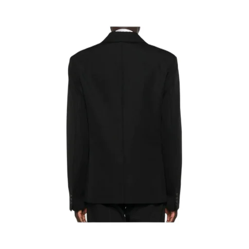 Buttoned Collarless Blazer