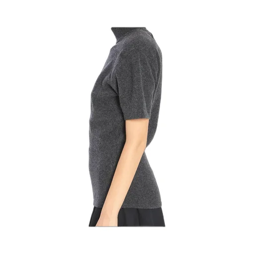 High Neck Short Sleeve Sweater