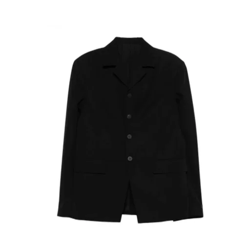 Buttoned Collarless Blazer