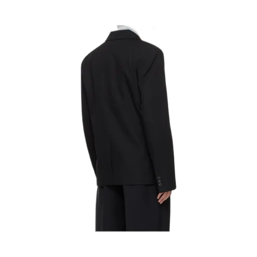 Buttoned Collarless Blazer