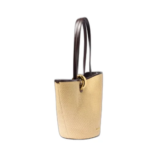 The Bambola Logo Plaque Bucket Bag