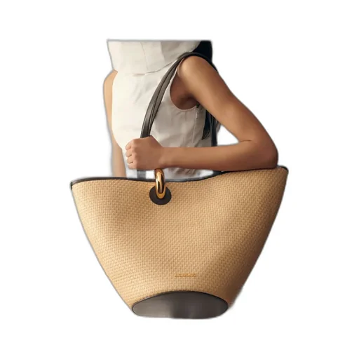 The Bambola Logo Plaque Bucket Bag
