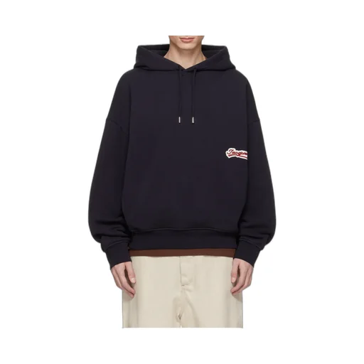 Logo Patch Drawstring Hoodie