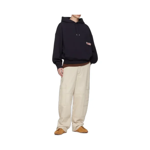 Logo Patch Drawstring Hoodie